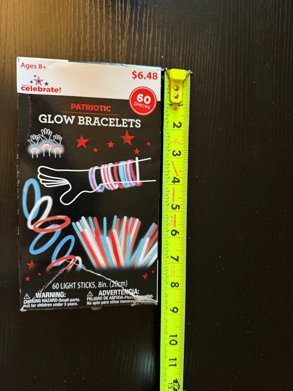 60 Patriotic Glow Bracelet Sticks + Connectors β Unused
